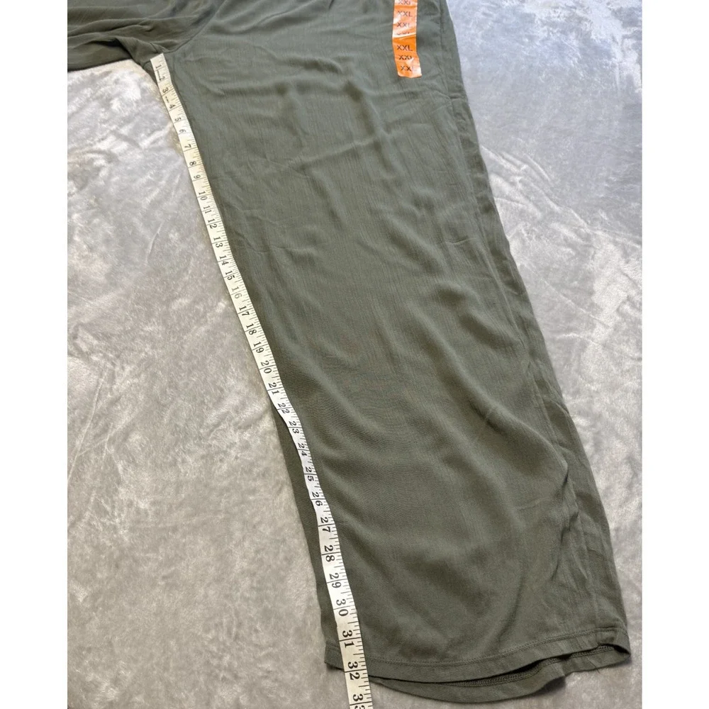 Three Dots Pants Womens XXL Green Elastic Pull On Wide Leg Pockets Rayon NWT - Picture 10 of 12